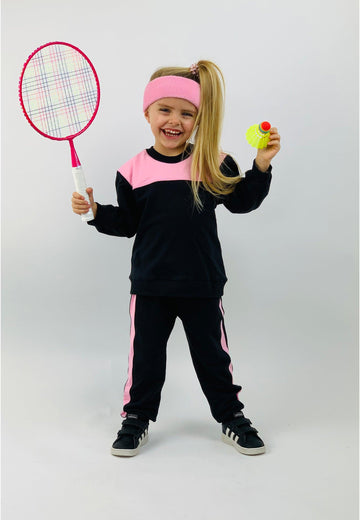Gami - Joggingpak met roze zijstreep - Alisé kids
